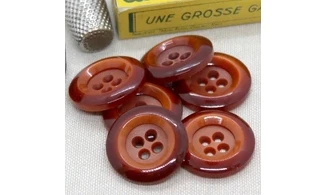Bouton VINTAGE ROUGE / par 6 / 27MM