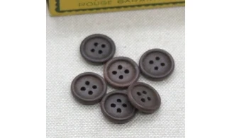 6 boutons / 14MM / Brun