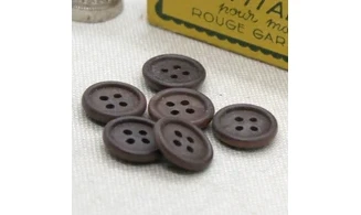 6 boutons / 14MM / Brun