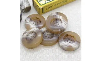 Bouton VINTAGE BRUN / par 6 / 27,5MM