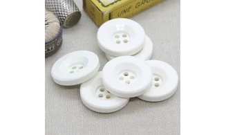 Bouton VINTAGE BLANC / par 6 / 27MM