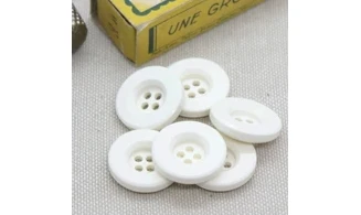 Bouton VINTAGE BLANC / par 6 / 18MM