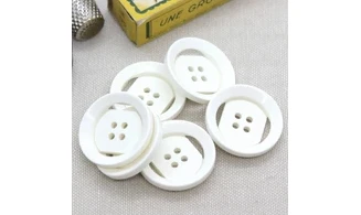 Bouton VINTAGE BLANC / par 6 / 27MM