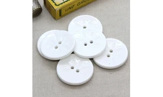 Bouton VINTAGE BLANC / par 6 / 30MM
