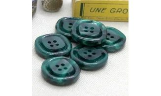 Bouton VINTAGE VERT / par 6 / 22MM