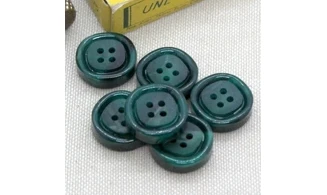 Bouton VINTAGE VERT / par 6 / 17MM