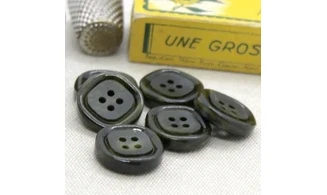 Bouton VINTAGE VERT / par 6 / 17MM