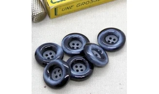Bouton VINTAGE BLEU / par 6 / 22MM