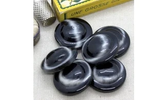 Bouton VINTAGE N&B / par 6 / 31MM