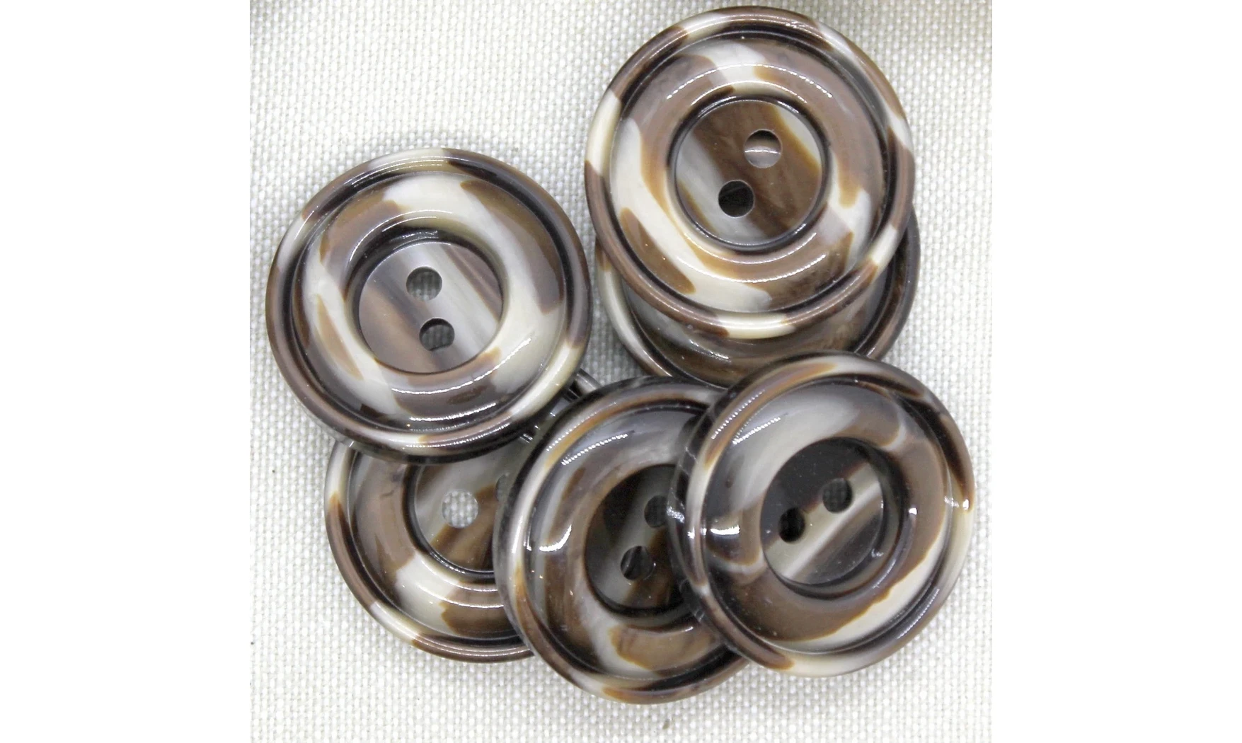 6 Boutons / 30MM / Brun
