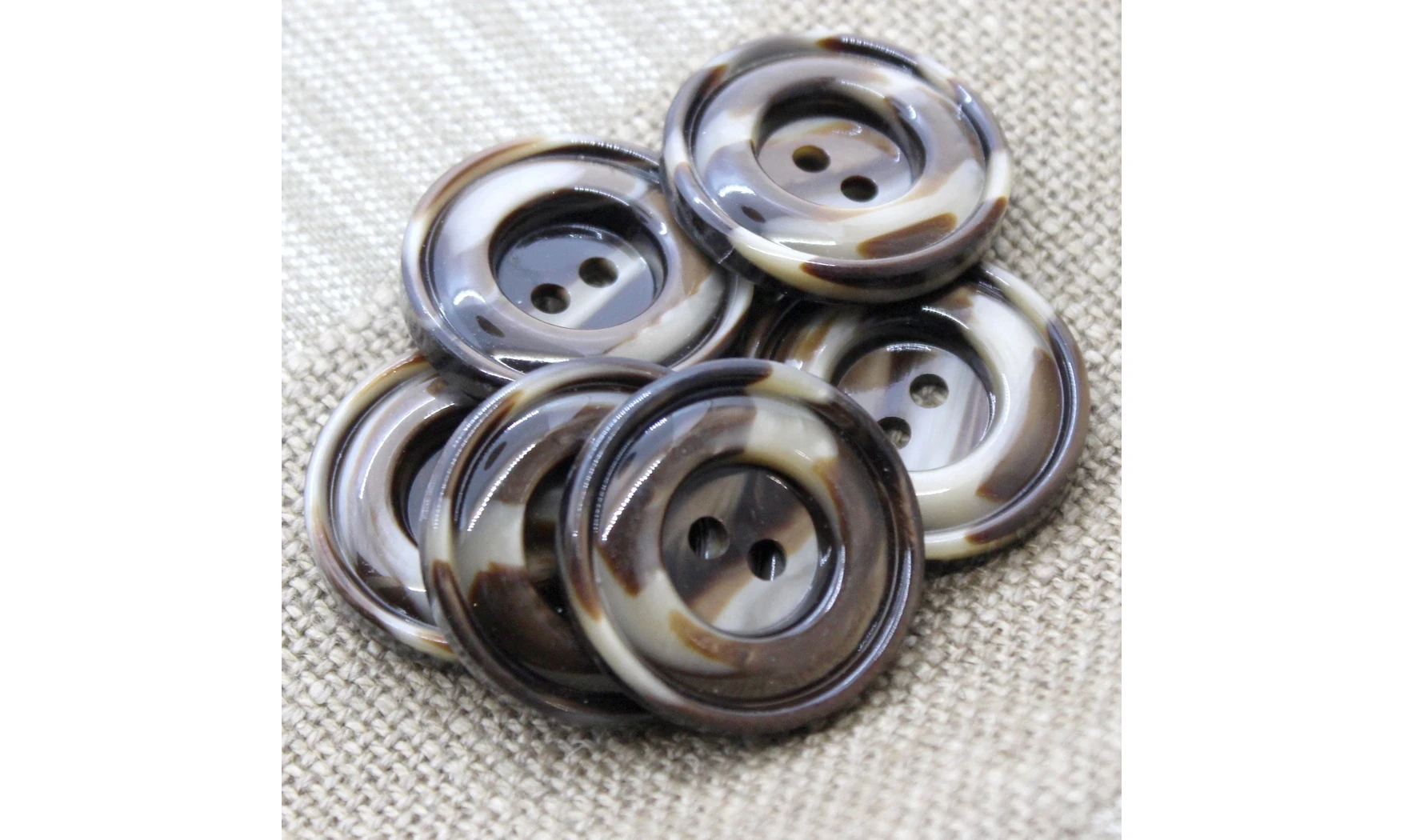 6 Boutons / 30MM / Brun