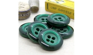 Bouton VINTAGE VERT / par 6 / 30MM