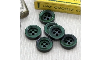 6 boutons / 18MM / Vert bouteille