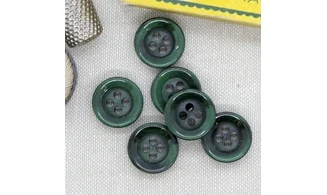 6 boutons / 18MM / Vert bouteille