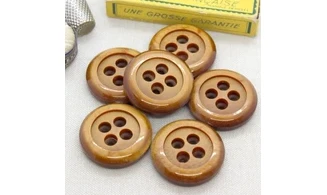 Bouton VINTAGE BRUN / par 6 / 35MM