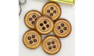 Bouton VINTAGE BRUN / par 6 / 35MM