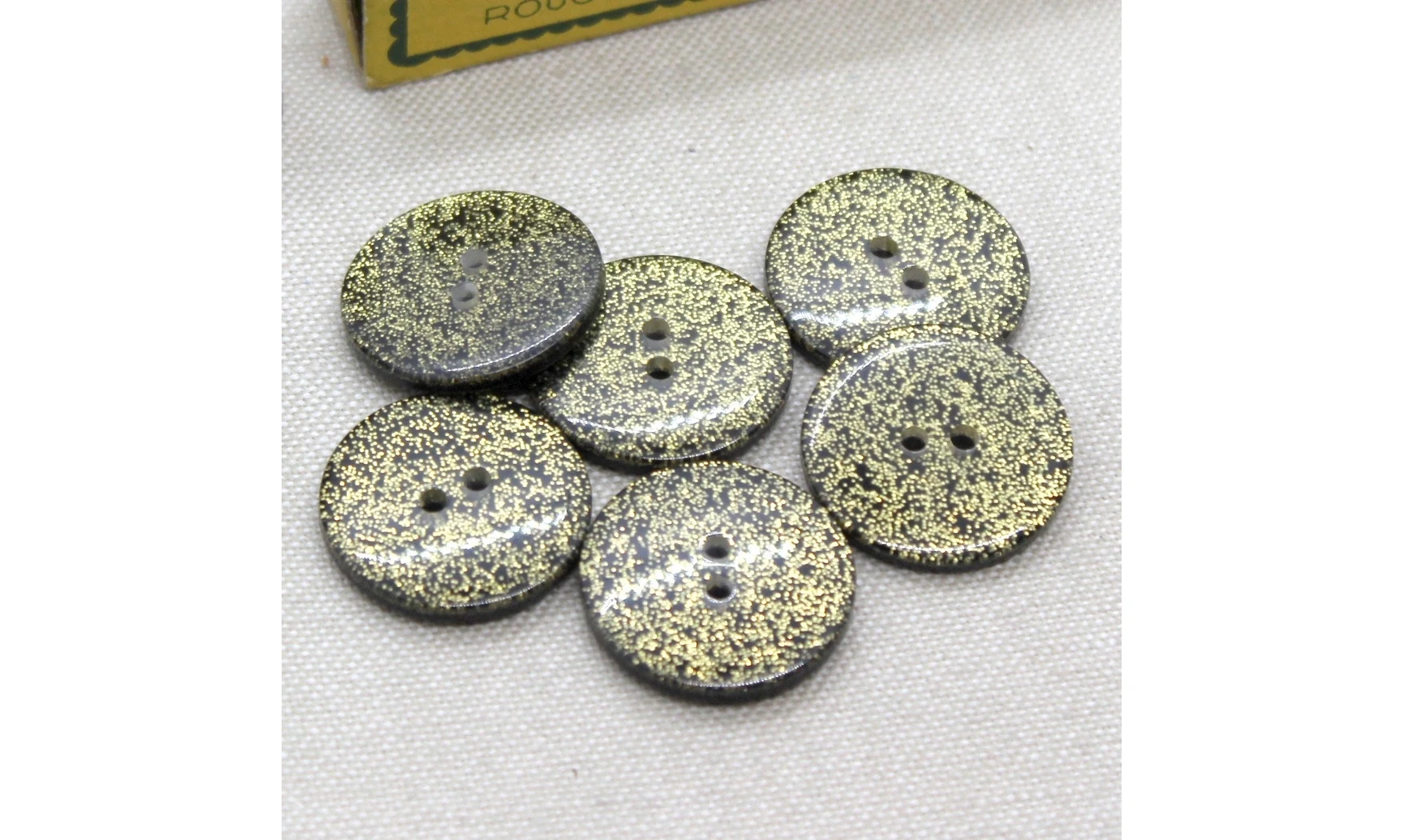 Boutons VINTAGE / 23MM / Noir Paillettes