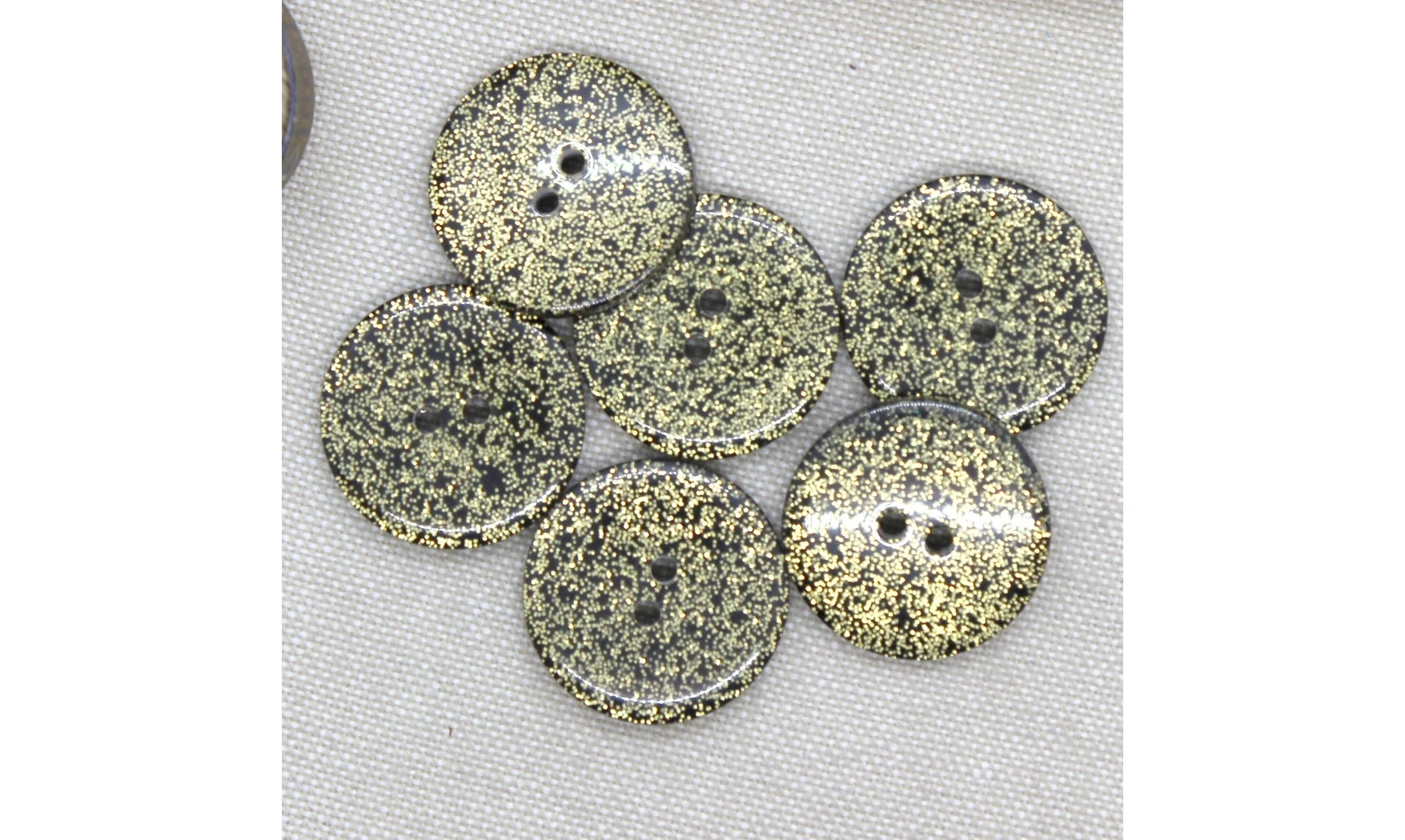 Boutons VINTAGE / 23MM / Noir Paillettes