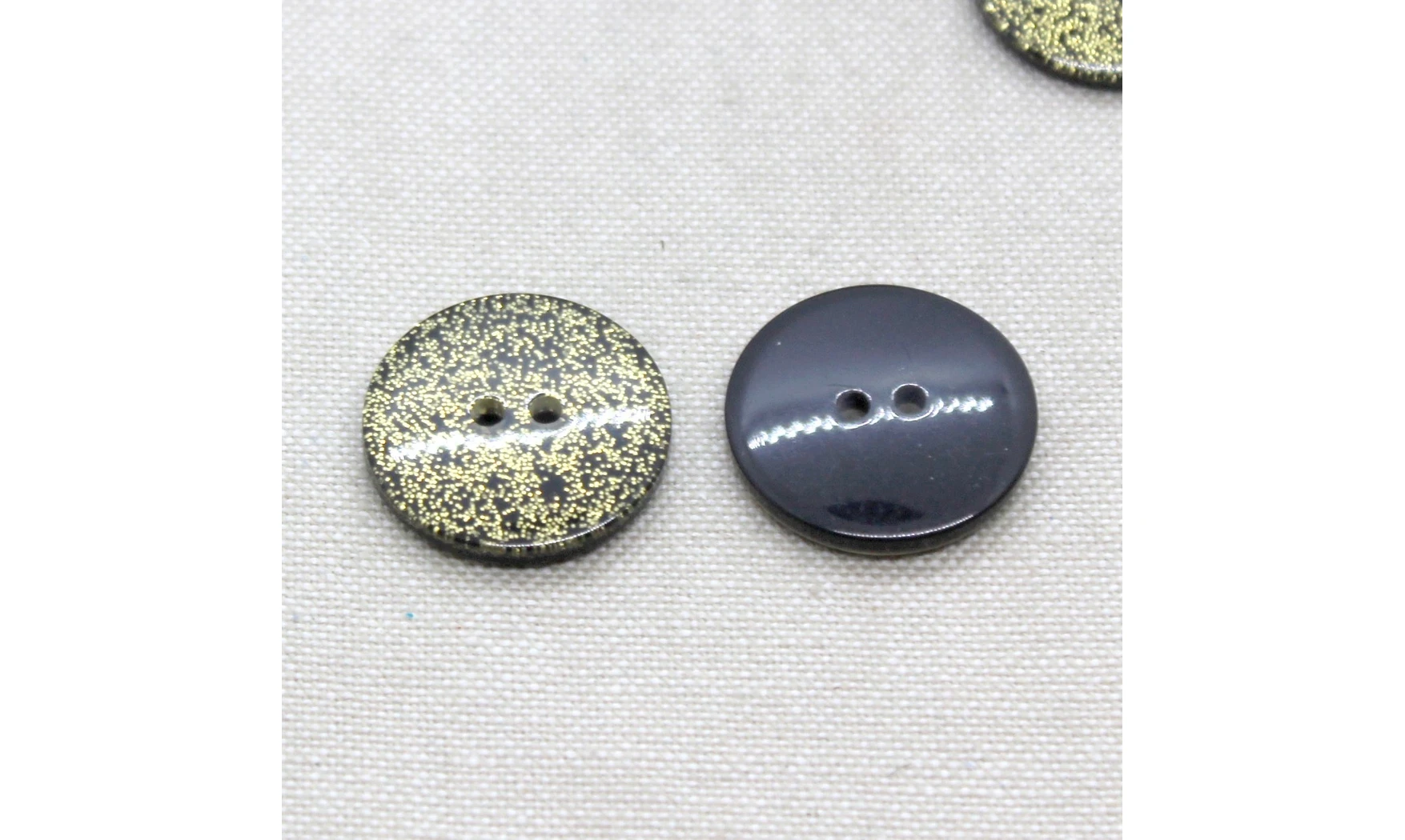 Boutons VINTAGE / 23MM / Noir Paillettes