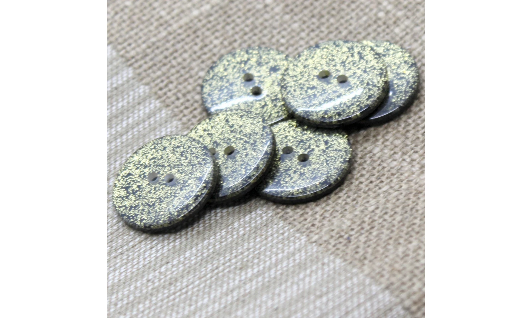 Boutons VINTAGE / 23MM / Noir Paillettes