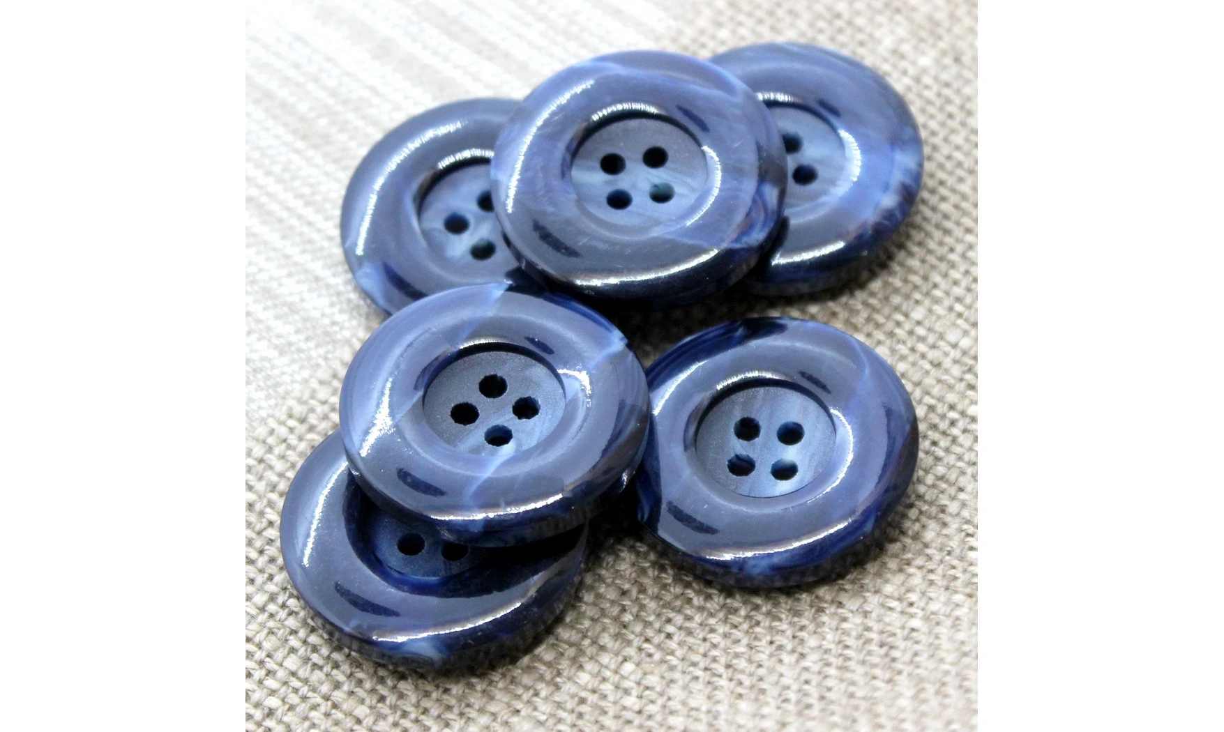 6 boutons / 30MM / Bleu