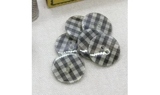6 boutons / 23MM / Noir Vichy