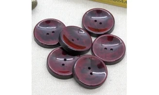 6 Boutons / 26MM / Rouge Bordeaux