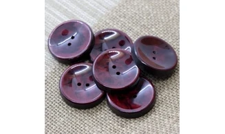 6 Boutons / 26MM / Rouge Bordeaux