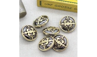 Bouton VINTAGE DORE / par 6 / 20MM