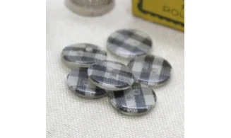 6 boutons / 14MM / Noir Vichy