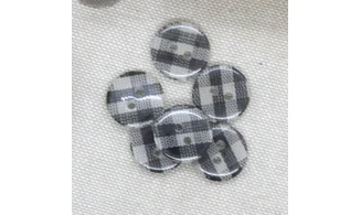 6 boutons / 14MM / Noir Vichy