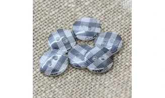 6 boutons / 14MM / Noir Vichy