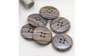 Bouton VINTAGE BRUN / par 6 / 25MM