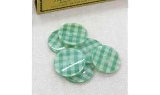 6 boutons / 22MM / Vert Vichy