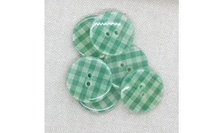6 boutons / 22MM / Vert Vichy