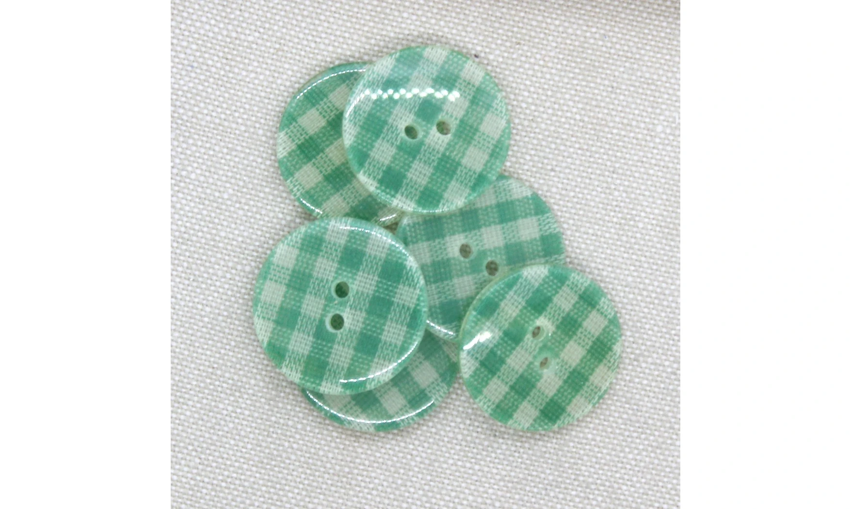 6 boutons / 22MM / Vert Vichy
