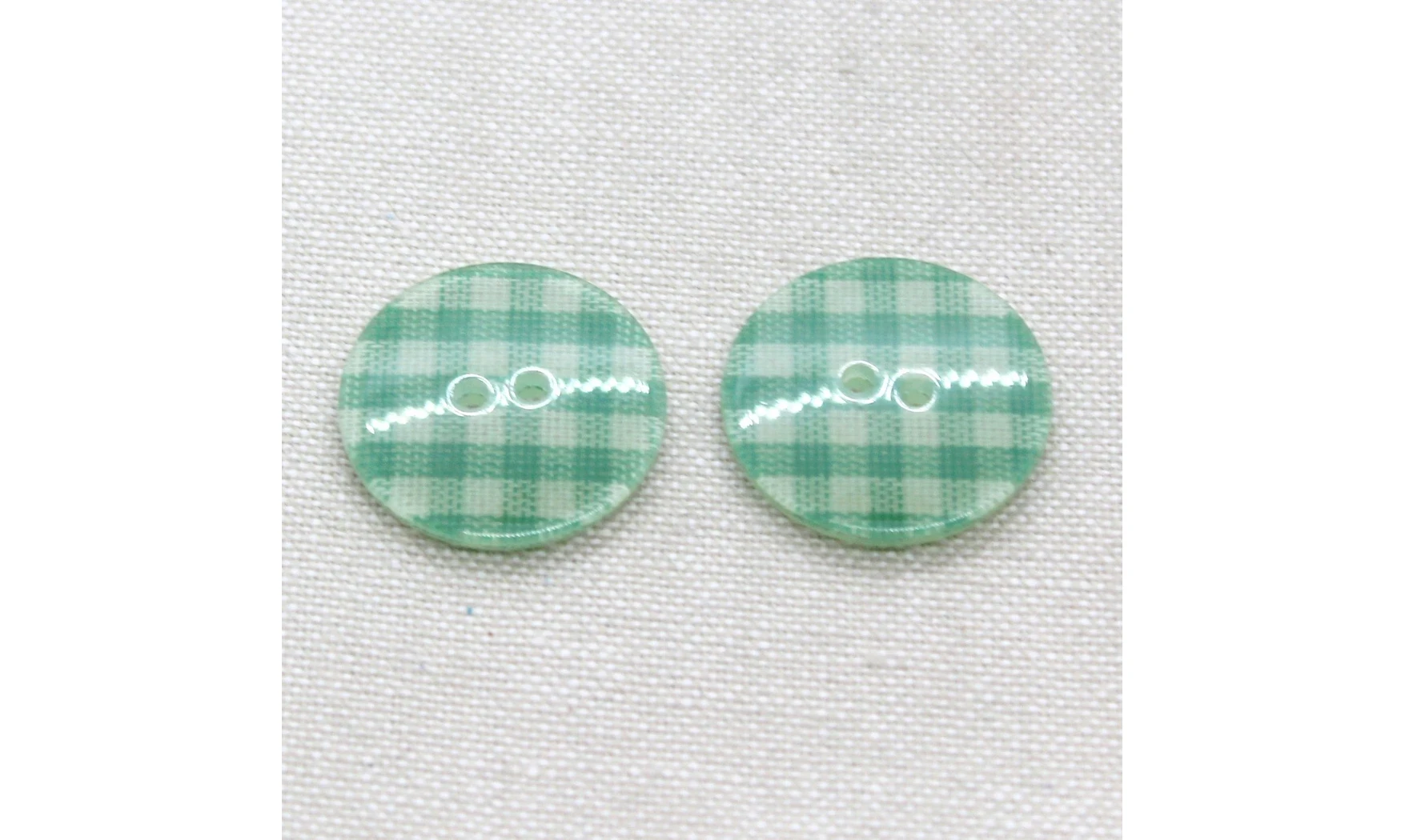 6 boutons / 22MM / Vert Vichy