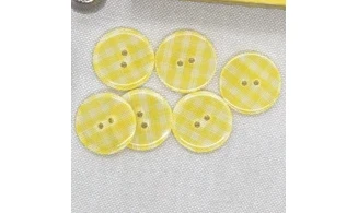 6 boutons / 22MM / Jaune Vichy