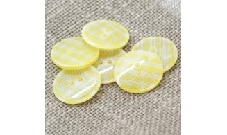 6 boutons / 22MM / Jaune Vichy