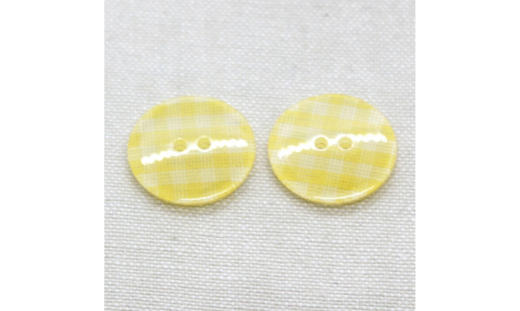 6 boutons / 22MM / Jaune Vichy
