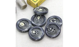 Bouton VINTAGE GRIS / par 6 / 28MM