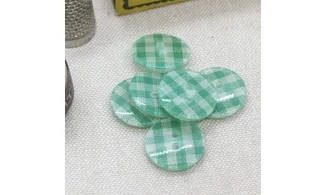6 boutons / 18MM / Vert Vichy