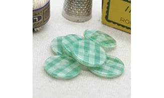 6 boutons / 18MM / Vert Vichy