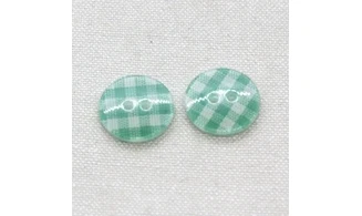6 boutons / 18MM / Vert Vichy
