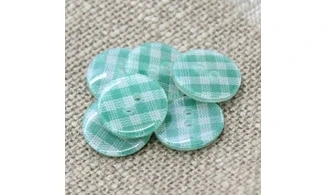 6 boutons / 18MM / Vert Vichy