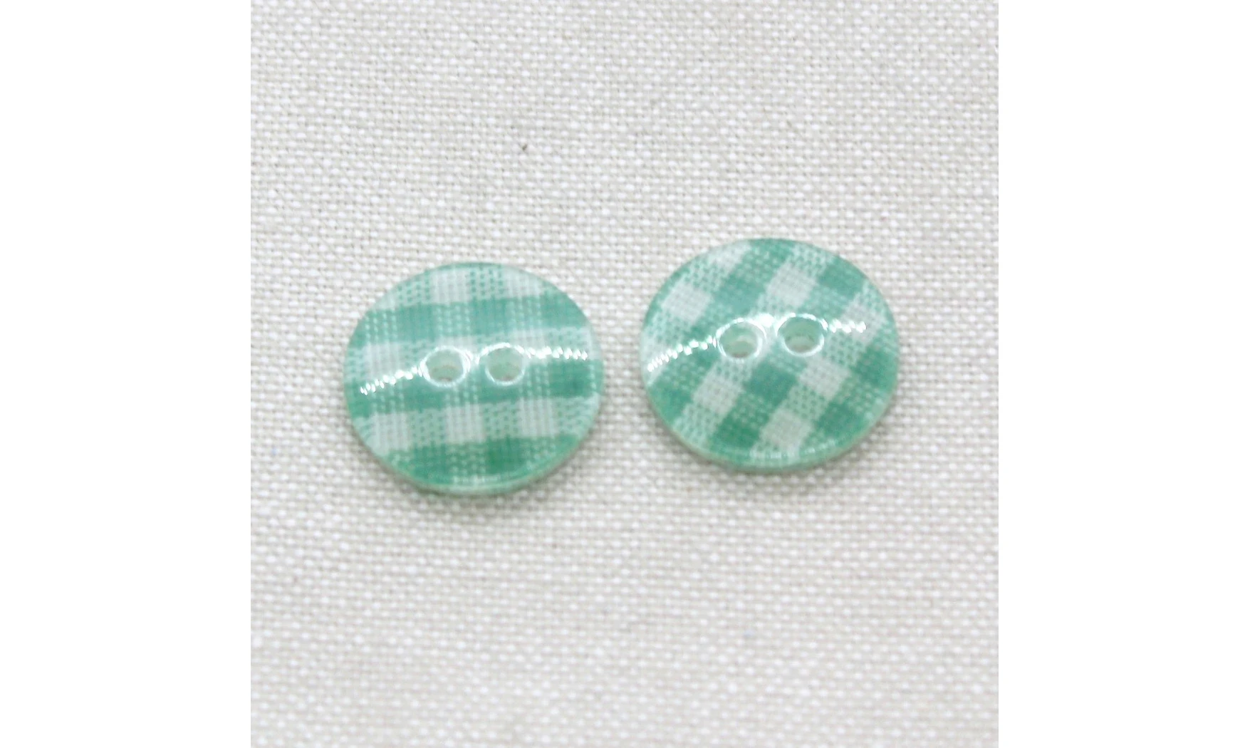 6 boutons / 18MM / Vert Vichy