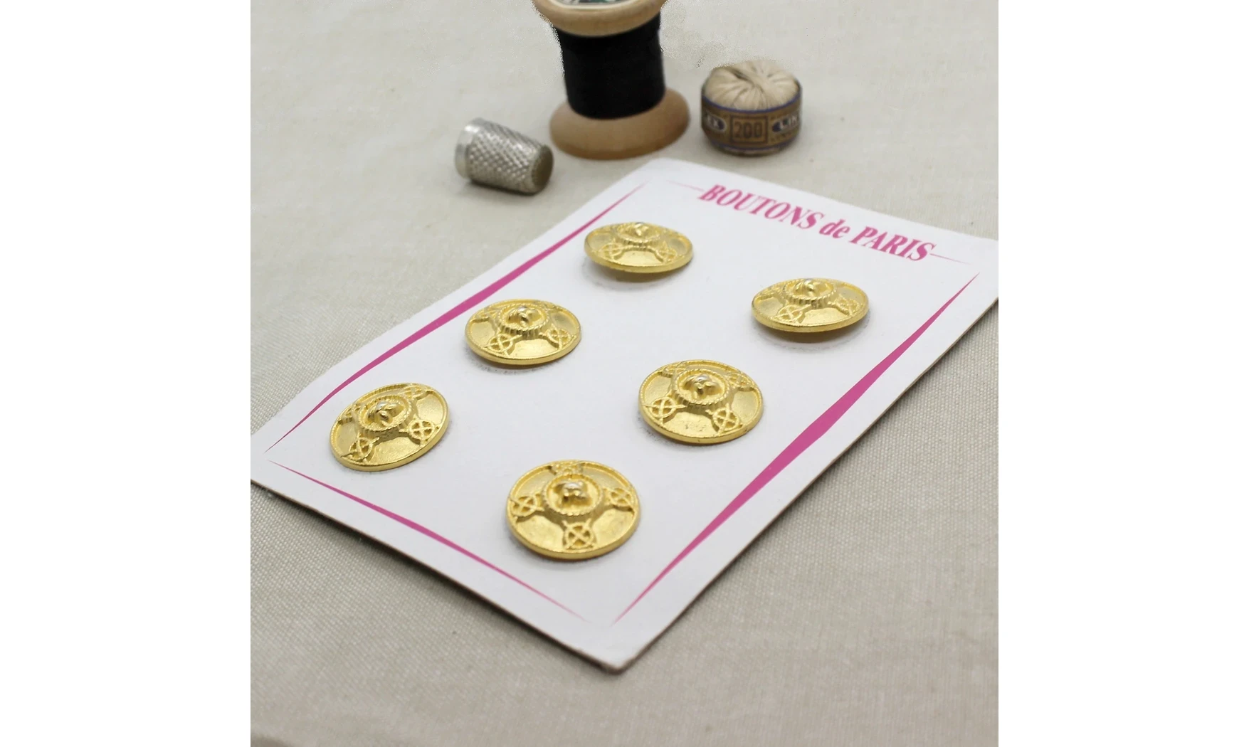Carte à boutons - Boutons Métal doré