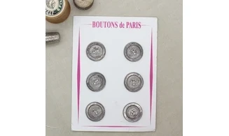 Carte à boutons - Boutons Métal argenté