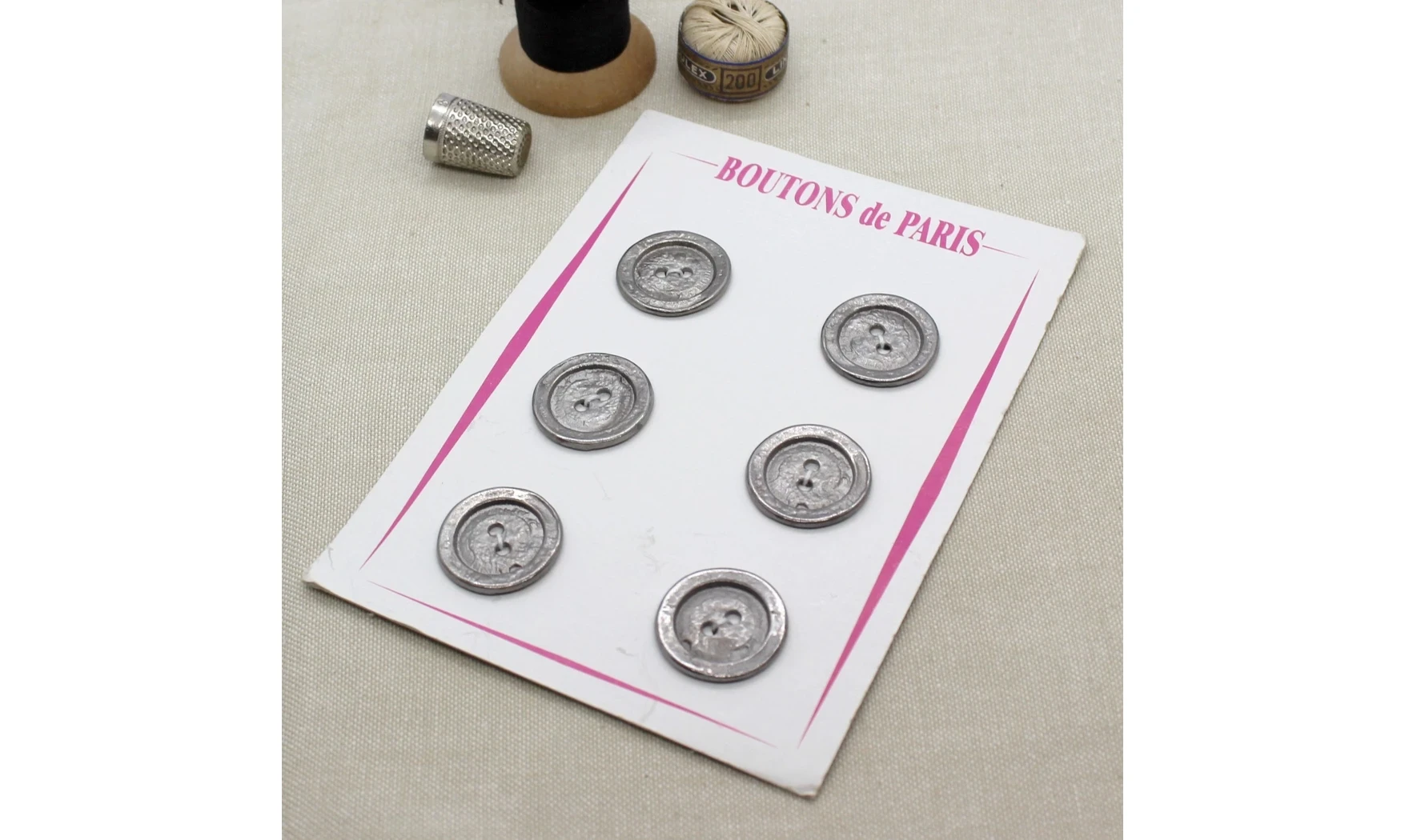 Carte à boutons - Boutons Métal argenté