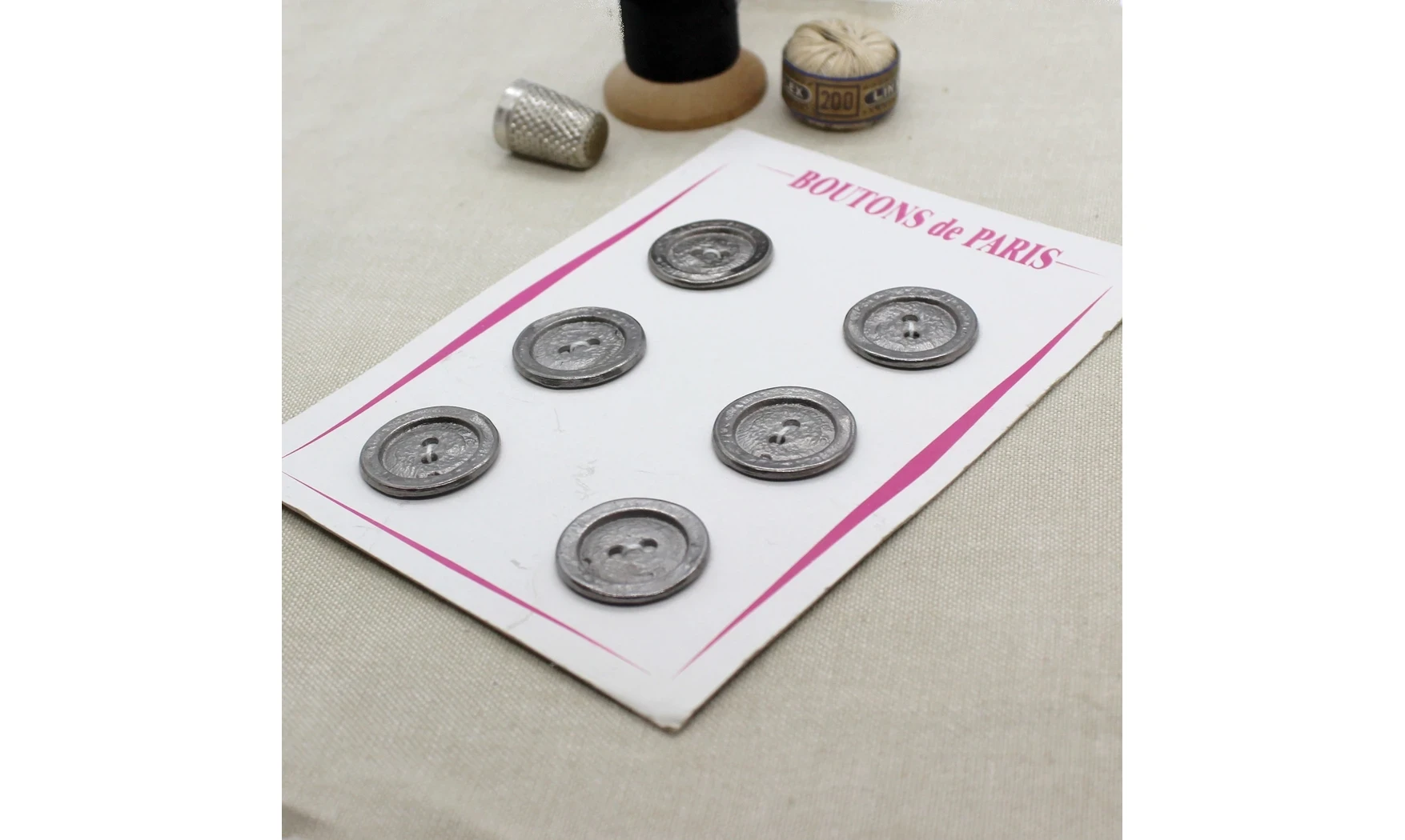 Carte à boutons - Boutons Métal argenté